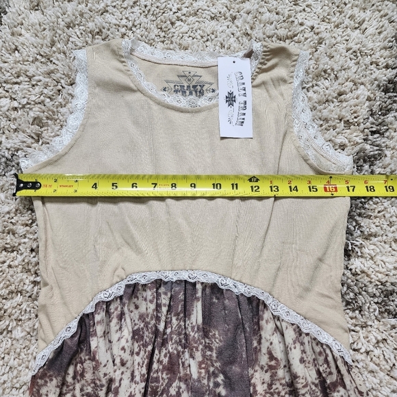 NWT Crazy Train Lace Sleeveless Tank Top - Picture 6 of 6